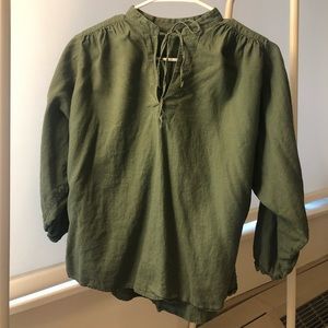 Uniqlo 3/4 sleeve linen shirt
